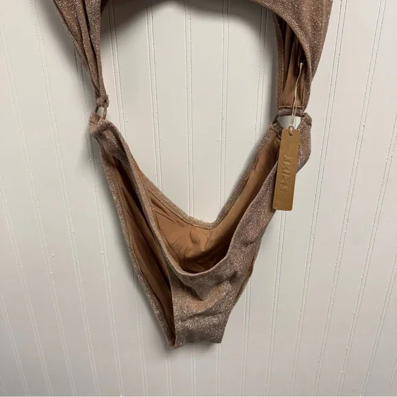 Skims Woman’s Metallic Sienna Cutout Onepiece Swimsuit Large - Picture 3 of 10